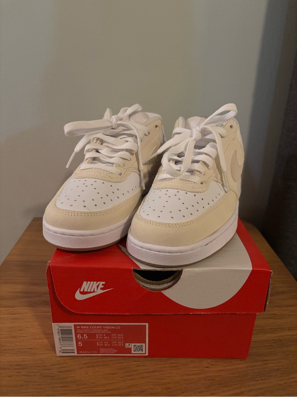 Nike Court Vision Low in the Pale Ivory and White Size 6.5 Women’s